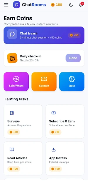 chatrooms chat-chat and earn Screenshot 2