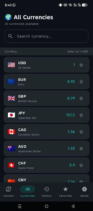 Currency Converter: Live Screenshot 1