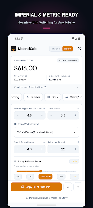 MaterialCalc: Build & Waste Screenshot 3