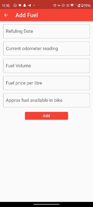 Bike mileage & fuel tracker Screenshot 2