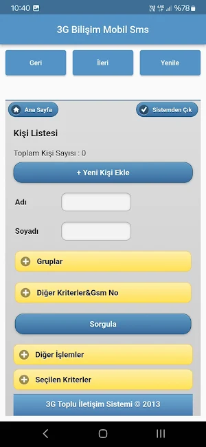 3G Bilişim Mobil Sms Screenshot 3