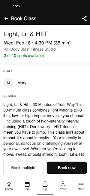 Body Blast Fitness Studio Screenshot 2