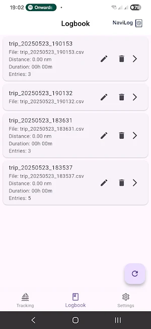 NaviLog Screenshot 2