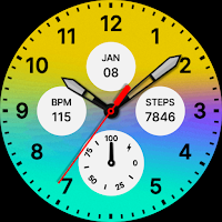 Yellow Blue Elegant Watch Face