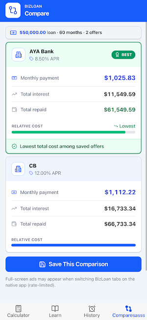 Bizloan AI Loan Calculator Screenshot 2