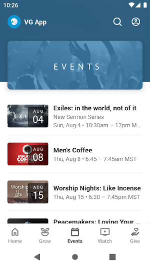 The Vineyard Gilbert App Screenshot 2