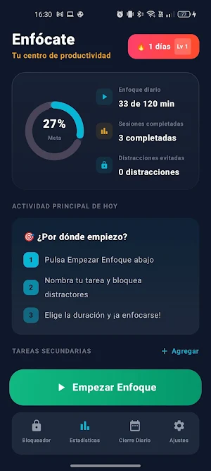 Enfócate Screenshot 0