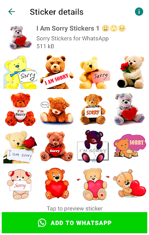 Sorry Stickers for WhatsApp Screenshot 0