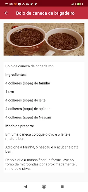 Receitas Bolos De Caneca Screenshot 1