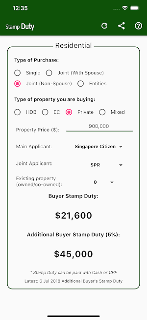 Stamp Duty Singapore Screenshot 3