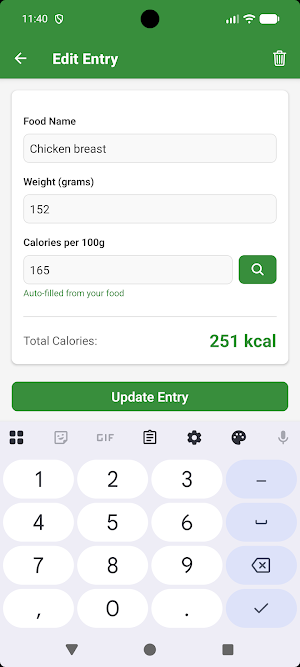 Simple Calories Screenshot 3