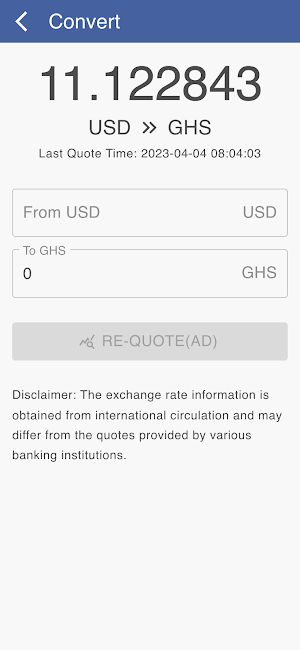 USD to Ghanaian Cedis Screenshot 1