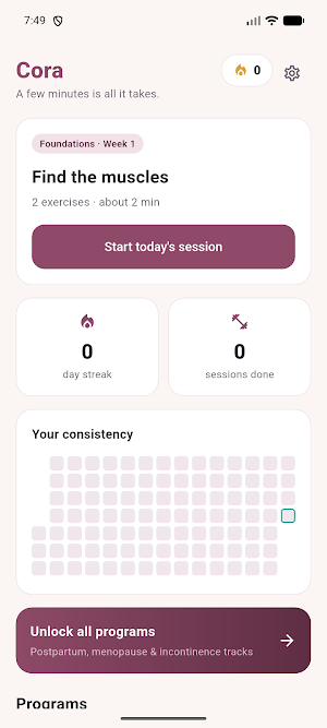Cora: Pelvic Floor Trainer Screenshot 0