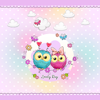 Owl Couple's Lovely- Wallpaper
