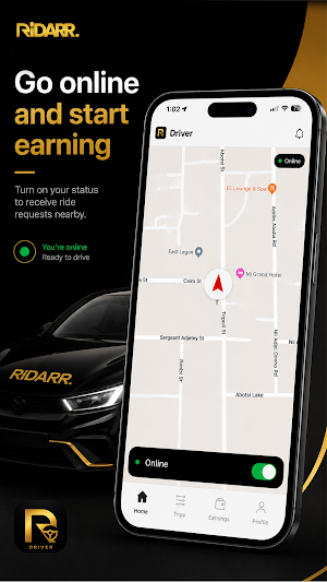 Ridarr Driver - Drive & Earn Screenshot 1