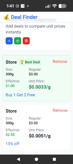 Deal Finder Screenshot 1