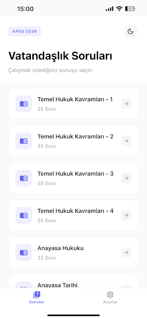 KPSS Vatandaşlık Soruları 2026 Screenshot 0