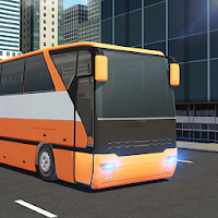 Modern City Coach Bus Driving