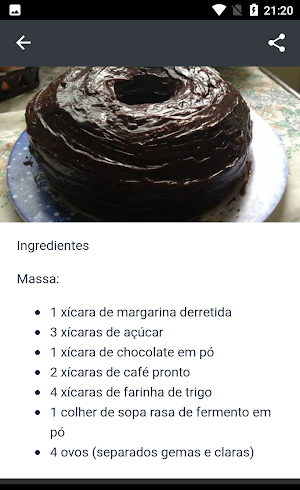 Receitas de Bolos Caseiros Screenshot 2
