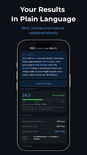 BMI & Calorie Calculator Screenshot 1
