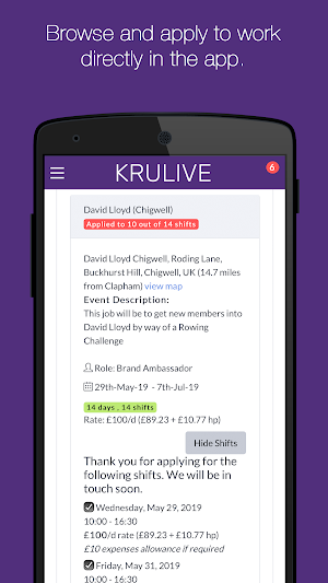 Kru Live Staffing Screenshot 1