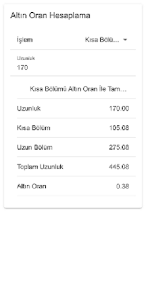 Altın Oran Hesaplama Screenshot 2