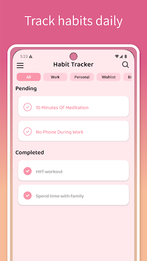 Minimal Habit & Notes Tracker Screenshot 0