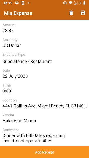 Mia Expense Screenshot 1