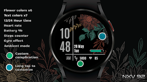 NXV92 Flora Elegant Watch Face Screenshot 1