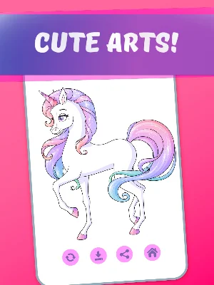 Rainbow Unicorns Coloring Book by Numbers Screenshot 1