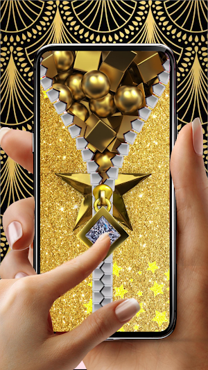 Gold Zipper Screen Lock Screenshot 1