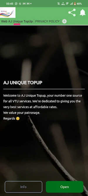 Aj Unique TopUp Screenshot 0