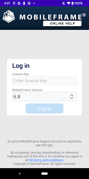 MobileFrame Online Help Screenshot 0