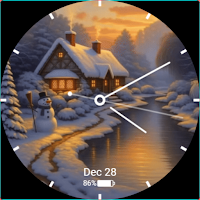 Snowfall Analog Watch Face