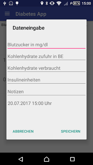 Diabetes App Screenshot 1