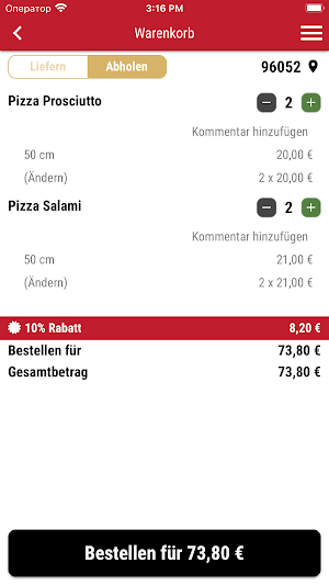 Pizzeria Paparazzi Bamberg Screenshot 1