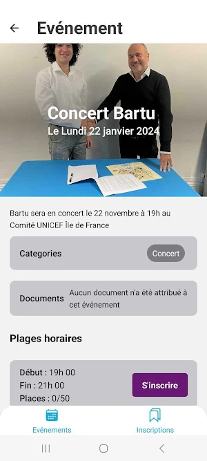 Unicef Events Screenshot 3