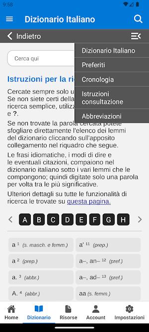 Olivetti Dizionario Italiano Screenshot 3