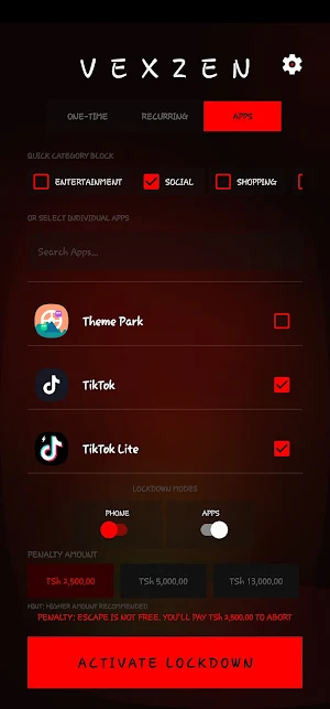 VexZen : Apps & Phone Lockdown Screenshot 2