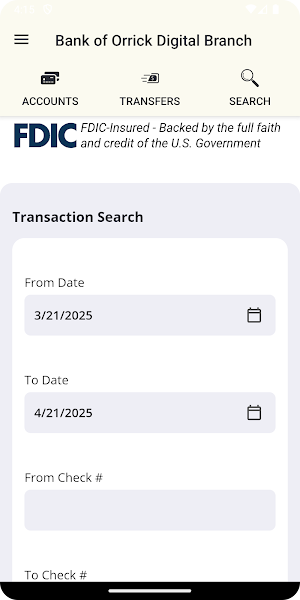 Bank of Orrick Digital Branch Screenshot 1