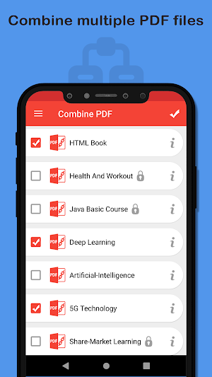 Combine PDF: Lock/Unlock PDF Screenshot 1