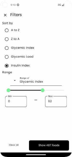 Glycemic Index: Diabetes tool Screenshot 2
