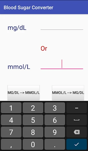 Blood Sugar Calc Screenshot 0