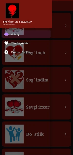 She`rlar va Statuslar Screenshot 1