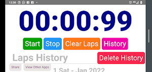 Stopwatch Laps Tracker Screenshot 2