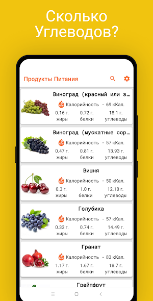 Калорийность продуктов Screenshot 2
