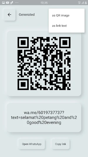 WA Quick Link and QR Code Screenshot 2