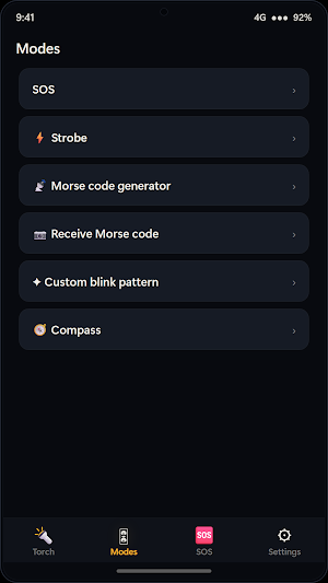 Flashlight – SOS Morse Compass Screenshot 2