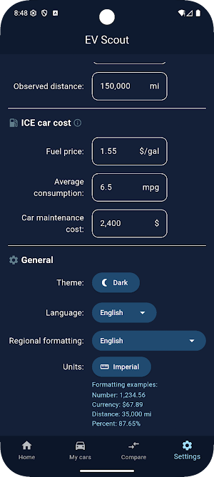 EV Scout: Range, Charging cost Screenshot 3