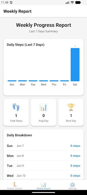 Basic Fitness Tracker Screenshot 3